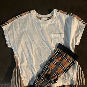 Burberry girls shirt size 8Y with matching socks
